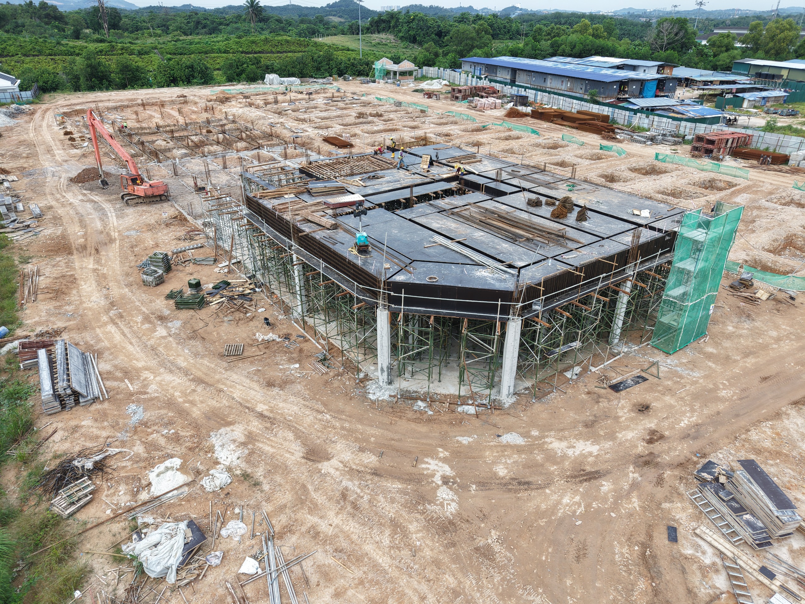 Type B - 1st Floor slab & beam fwk, rebar works in-progress