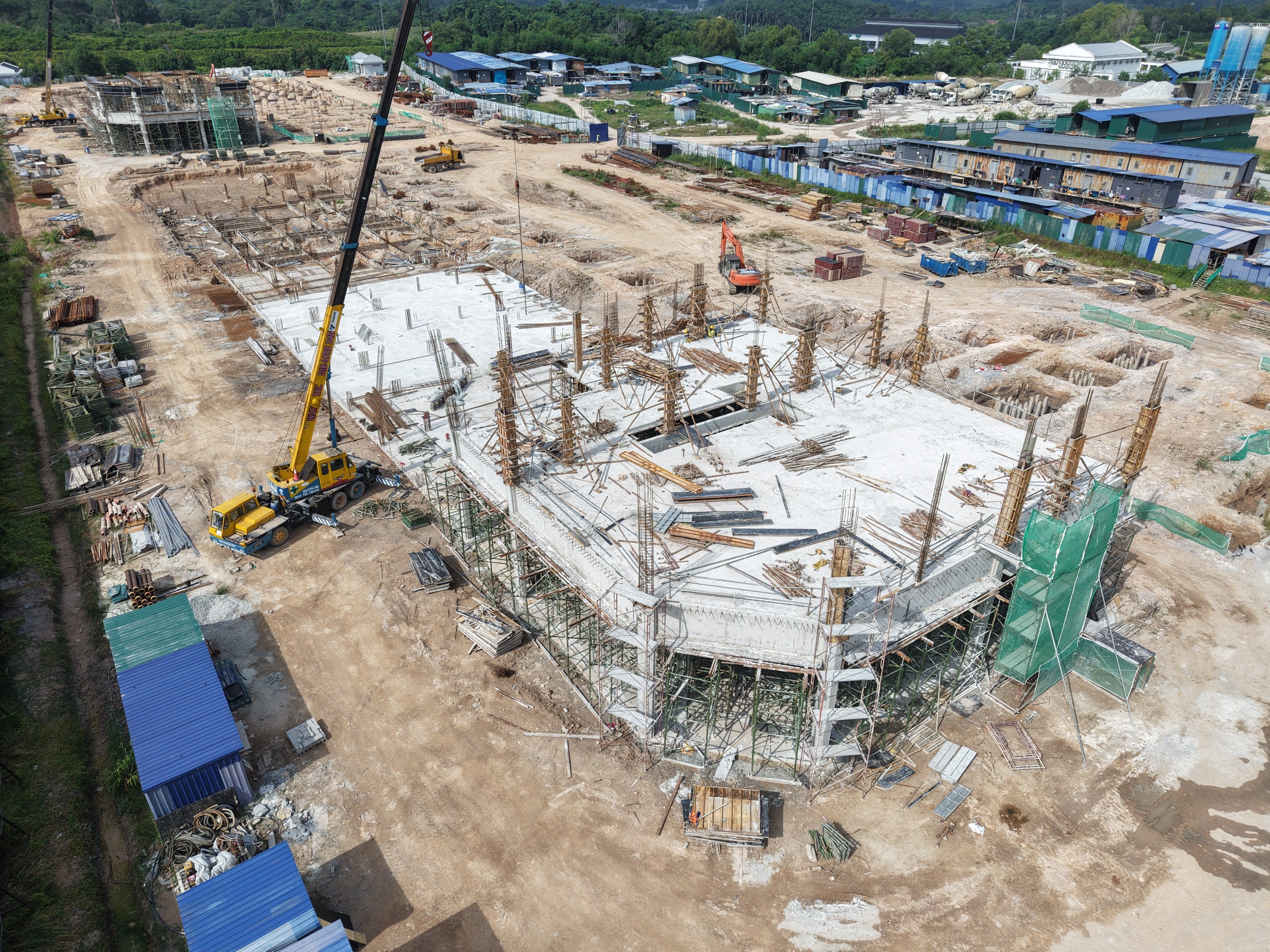 Type A - 1st Floor Column & Roof beam fwk, rebar works in-progress